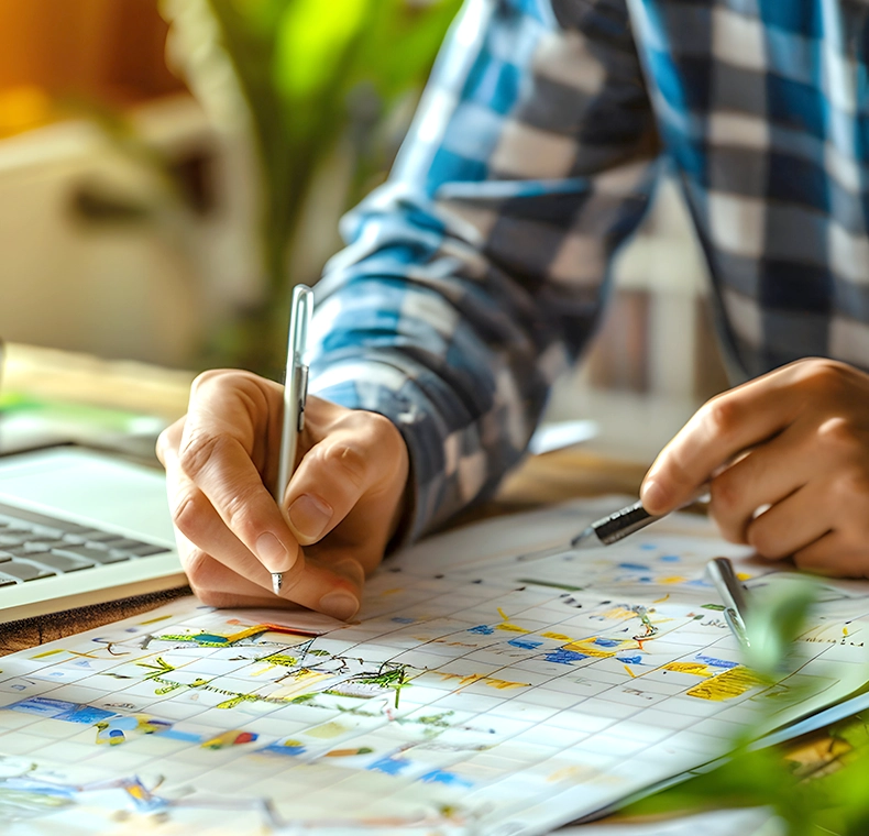 Company values, vision, and mission illustration